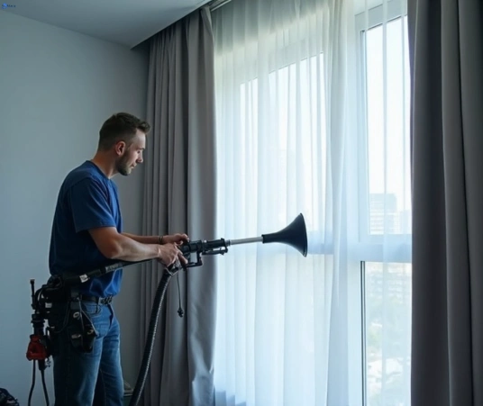 Professional commercial curtain cleaning process equipment Matty Curtain Cleaning zetland-nsw